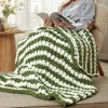 Handmade Chenille Throw Blanket , Chunky Knit Cable Knitted Crochet Blanket-Amelie Home - 4 of 4