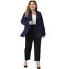 Agnes Orinda Women's Plus Size Lapel Work Double Breasted Jacket Blazers - 3 of 4