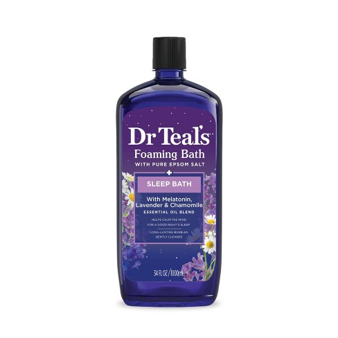 Dr Teal's Melatonin Sleep Lavender Chamomile Foaming Bubble Bath - 34 fl oz - image 1 of 4