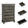 Farmhouse Tall Dresser with 7 Drawers, Retro Jewelry Box, Wooden Jewelry Organizer, Multi Drawer Jewelry Box, for Bedroom, Living Room, Black - 2 of 4
