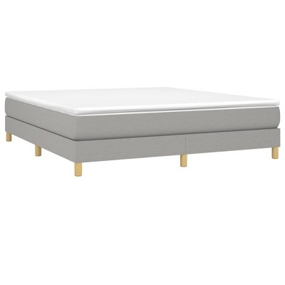 vidaXL California King Size Box Spring Bed Frame in Light Gray - Sturdy Fabric, Plywood and Engineered Wood Construction