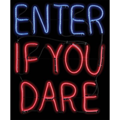 20 "Halloween Enter If You Dare Glow Light Sign