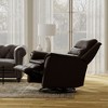 Top Grain Leather Swivel Glider Recliner with Manual Footrest, Dense Foam Cushions and Kiln-Dried Hardwood Frame, Madras Comfortable Durable Design - 3 of 4