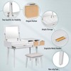 Makeup Vanity Desk With Flip-top Mirror, 3 Drawers, Stool, Storage Space Wood Vanity Dressing Table, Mid Century Modern Dressing Table For Living Room - 4 of 4