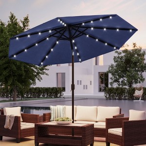 Sonkuki Patio 10FT LED Market Umbrellas With Solar Lights, Table Umbrella for Patio and Outdoor With Tilt Button for Deck and Pool - 1 of 4