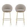 Set of 2 Modern Upholstered Bar Stools with Curved Backrest,Indoor/Outdoor Counter Height Chairs for Compact Kitchens or Patios–Maison Boucle - 3 of 4