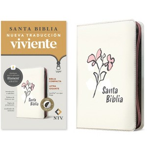 Biblia Compacta Ntv, Letra Gigante de Zíper Con Filament (Sentipiel, Beige, Índice, Letra Roja) - Large Print (Leather Bound) - 1 of 1