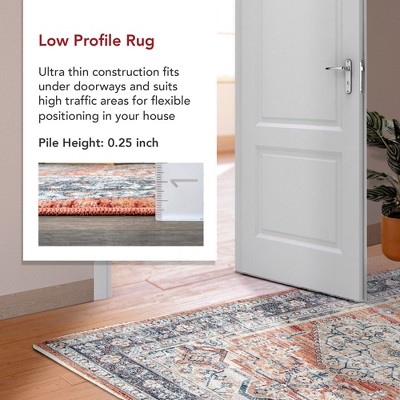 Reversible Orange Medallion 4' x 6' Synthetic Area Rug