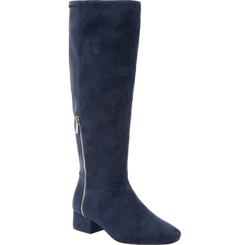 Navy blue wide width boots best sale