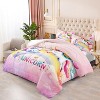 Unicorn Bedding Twin, 3D Printed Cute Rainbow Comforter Set for Girls, All Season Comforter Sets with Castle Fairy Design for Kids Bedroom Decor - 2 of 4