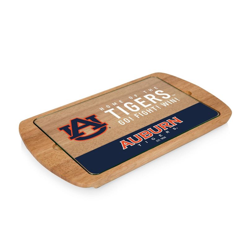 NCAA Auburn Tigers Parawood Billboard Glass Top Serving Tray, 1 of 5