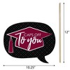 Big Dot of Happiness Funny Maroon Graduation Party Photo Booth Props Kit - 10 Piece - 3 of 4