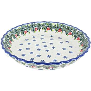 Blue Rose Polish Pottery 1212 Kalich Pie Plate