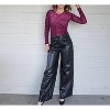 Women's Wide Leg Patent Pants - Blue B - 3 of 4