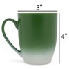 Elanze Designs Green White Two Toned Ombre Matte 12 ounce Ceramic Stoneware Coffee Cup Mugs Set of 4 - 4 of 4