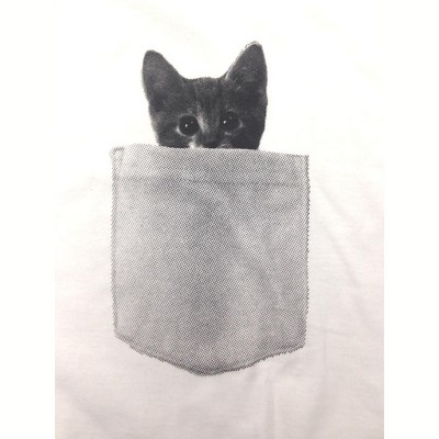 Мужские футболки Crazy Dog T-Shirts, Inc. Mens Pocket Cat T Shirt Funny Printed Peeking Pet Kitten Animal Tee for Guys - Crazy Dog Men's T Shirt for Animal Lovers White XL — фото 2