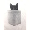 Mens Pocket Cat T Shirt Funny Printed Peeking Pet Kitten Animal Tee For Guys - Crazy Dog Men's T Shirt - 2 of 4