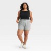 Women's Striped Graphic Shorts - Light Gray - 3 of 3