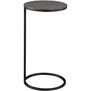 Uttermost Brunei 12 1/2"W Aged Black Antique Nickel Round Accent Table - 1 of 1