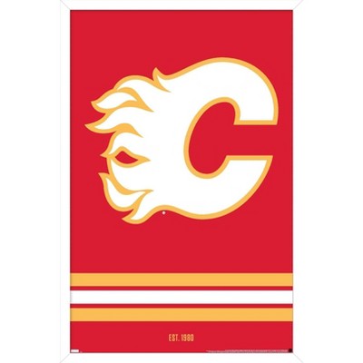 Trends International Nhl Calgary Flames - Logo 21 Framed Wall Poster ...