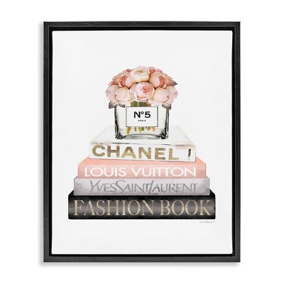 Stupell Industries Pink Fashion Book Stack, 17" x 21"