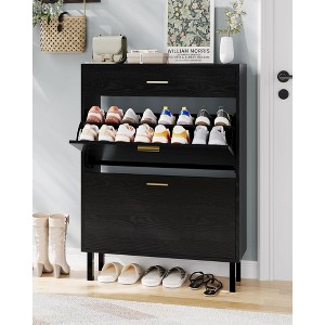 GustoWave Shoe Storage Cabinet for Entryway, Free Standing Shoe Organizer with 2 Flip Drawers, Hidden Shoe Rack Storage Organizer - 1 of 4