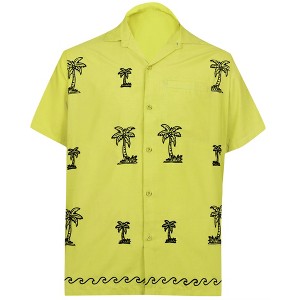 LA LEELA Men's Hawaiian Shirt Fashion Button Down Short Sleeves Holidays Aloha Party Casual Tops Summer Beaches Shirts for Mens - 1 of 4