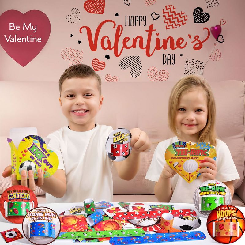 Fun Little Toys Valentine's Day Sports Themed Slap Bracelate Sticker Set, 3 of 8