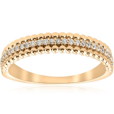 Pompeii3 14K Yellow 1/6 CTW Diamond Beaded Wedding Ring
