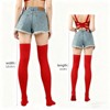 Clotth Women's Christmas Knee-High Socks - Cute Red Striped Over-the-Knee Socks, European and American Style Christmas Socks - 3 of 4