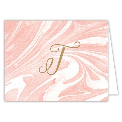 10ct Marble Folded Notes Monogram T