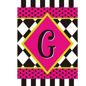 Briarwood Lane Everyday Garden Flag 12x18 For Outdoor Neon Checkerboard Monogram - G Garden Flag Flags For Outside - 1 of 4