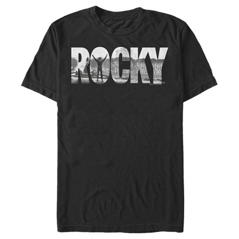 Men's Rocky Rocky Photo Text T-shirt - Black - Small : Target