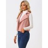 INSPIRE CHIC Women's Faux Suede Casual Sleeveless Biker Vest Jacket - 3 of 4