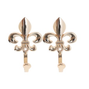 Unique Bargains Curtain Holdbacks Flower Hooks Zinc Alloy 3.74"x2.36" 1 Pair - 1 of 4