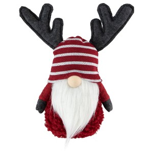 Northlight Gnome with Antlers Christmas Figure - 12" - Red and White - 1 of 4
