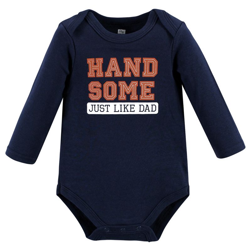 Hudson Baby Infant Boy Cotton Long-Sleeve Bodysuits, Love Dad, 5 of 6