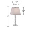 Vienna Full Spectrum Deco Collection 27" Tall Modern Table Lamp Chrome Finish Metal Stacked Crystal Single Living Room Bedroom Bedside Nightstand - 4 of 4