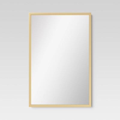 20" x 30" Rectangle Metal Wall Mirror Brass - Threshold™