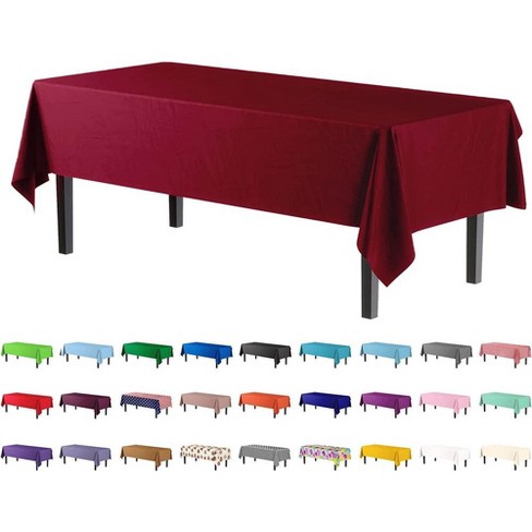 Crown Premium Quality Plastic Tablecloth 54 Inch. X 108 Inch. Rectangle ...