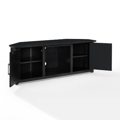 Camden Black Corner TV Stand with Fireplace