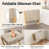 Bamboo folding footstool with bamboo X-legs and seat cushion, suitable for bedroom and living room use - 4 of 4