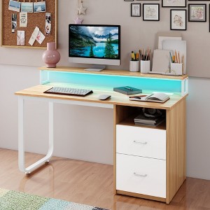 47in Home Office Desk with File Drawer Computer Desk with Power Outlets and USB Outlets For Study Room - 1 of 4