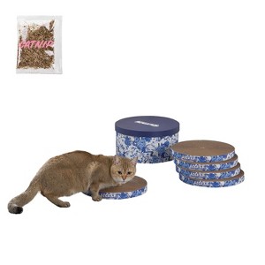 THE LICKER STORE Kate Modern Patterned Cardboard Reversible Cat Scratcher Pad in Box with Catnip - 1 of 4