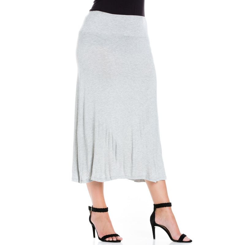 24seven Comfort Apparel Women's Elastic Waist Maxi Skirt, 2 of 5