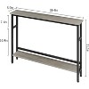 5.9" Narrow Sofa Table, 2 Tier Skinny Console Table with Adjustable Shelf, Slim Behind Couch Table for Living Room, Entryway, Hallway, Foyer - 3 of 4