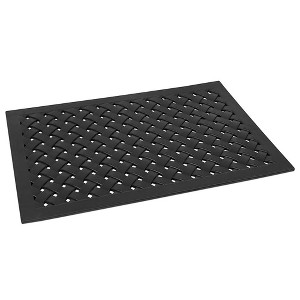BIRDROCK HOME 24 x 36 Rubber Doormat with Basket Weave Design - black - 1 of 4