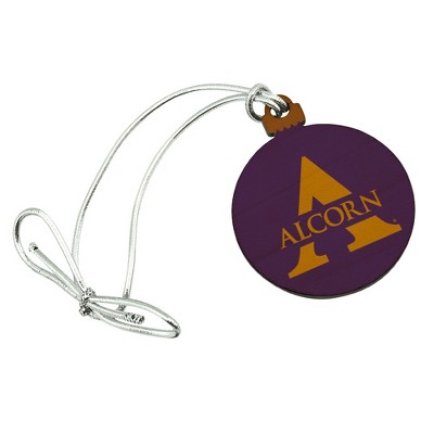 Alcorn Primary Logo Mini Small Tiny Wood Christmas Tree Holiday Ornament
