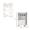 NicBex Mobile Kitchen Island Cart Morden Kitchen Carts on Wheels with Storage, 1 Cabinet Door and 4 Bottle Rack for Kitchen - 3 of 4