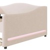MAYEERTY Twin Size Teddy Fleece Upholstered Daybed, Light Trundle, Kids Bedroom, Beige - 3 of 4